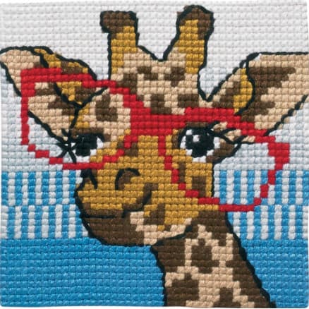 Permin Broderikit Ritad Stramalj till Barn Giraff 25x25cm