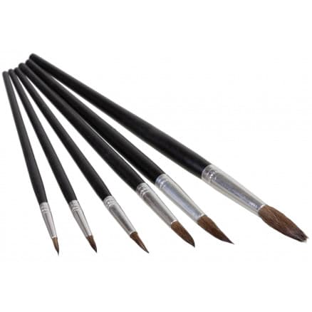 Artino Målarpenslar/Artist Brush Set Runda gethår Ass. Storlekar - 6 st.