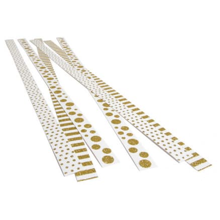 Strimlor Självhäftande Vit med Guldmotiv 420x15mm - 6 st