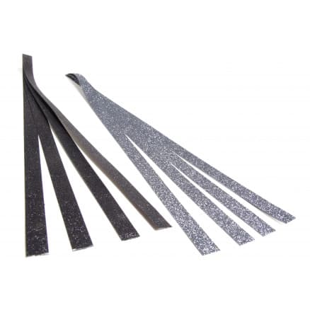 Stjärnremsor Glitter Svart & Silver 420x15mm - 8 st.