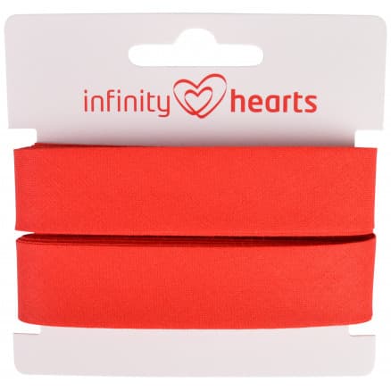 Infinity Hearts Kantband/Snedslå Bomull 40/20mm 04 Röd - 5m