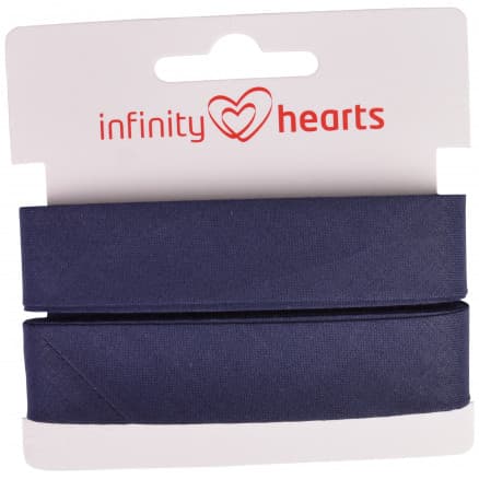 Infinity Hearts Kantband/Snedslå Bomull 40/20mm 12 Marinblå - 5m