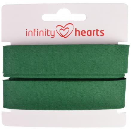Infinity Hearts Kantband/Snedslå Bomull 40/20mm 25 Mörkgrön - 5m