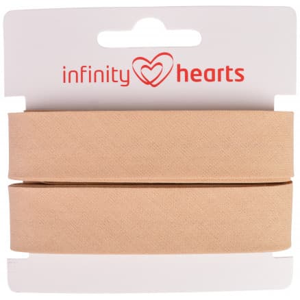 Infinity Hearts Kantband/Snedslå Bomull 40/20mm 50 Beige - 5m
