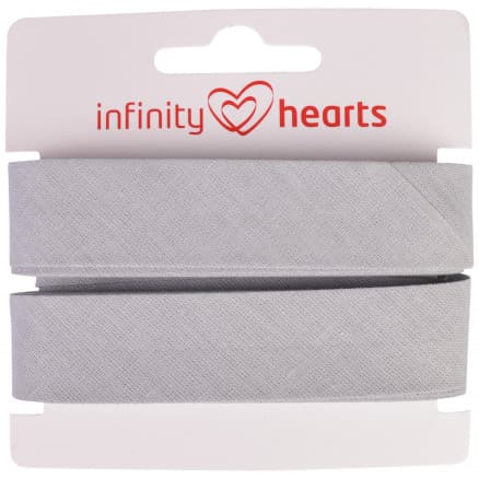 Infinity Hearts Kantband/Snedslå Bomull 40/20mm 61 Ljusgrå - 5m