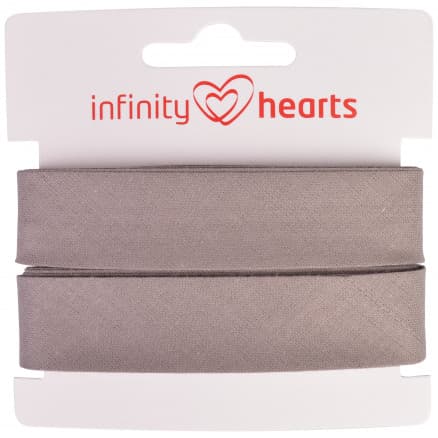 Infinity Hearts Kantband/Snedslå Bomull 40/20mm 19 Grå - 5m