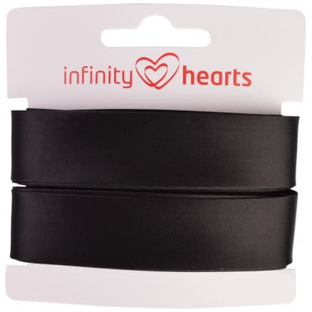 Infinity Hearts Kantband/Snedslå Viskos Satin 40/20mm 1001 Svart - 5m