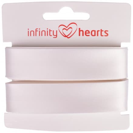 Infinity Hearts Kantband/Snedslå Viskos Satin 40/20mm 1002 Vit- 5m