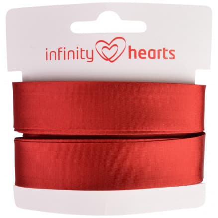 Infinity Hearts Kantband/Snedslå Viskos Satin 40/20mm 1309 Röd - 5m