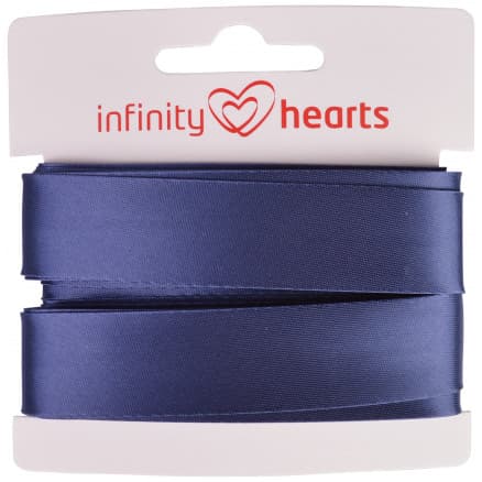 Infinity Hearts Kantband/Snedslå Viskos Satin 40/20mm 1402 Jeansblå - 5m