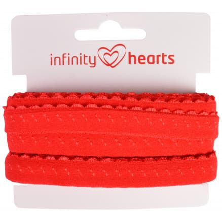 Infinity Hearts Vikresår Spets 22/11mm 250 Röd - 5m