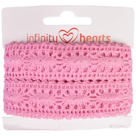 Infinity Hearts Spetsband Polyester 25mm 09 Rosa - 5m