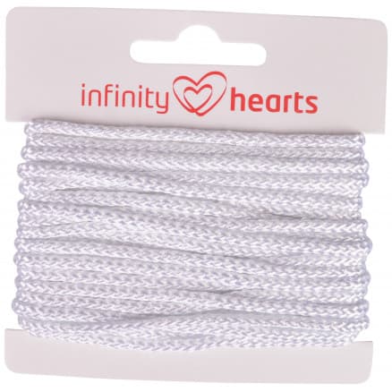 Infinity Hearts Anoraksnöre Polyester 3mm 01 Vit - 5m