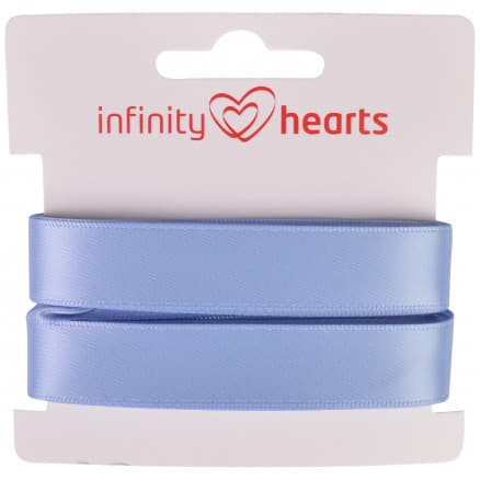 Infinity Hearts Satinband Dubbelsidig 15mm 333 Ljusblå - 5m