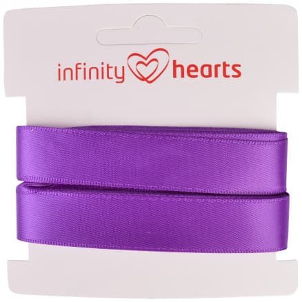 Infinity Hearts Satinband Dubbelsidig 15mm 465 Lila - 5m