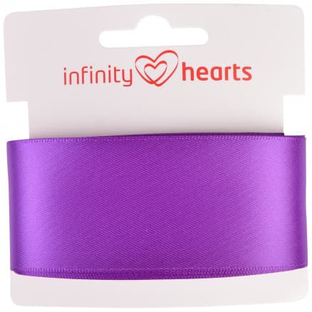 Infinity Hearts Satinband Dubbelsidig 38mm 465 Lila - 5m