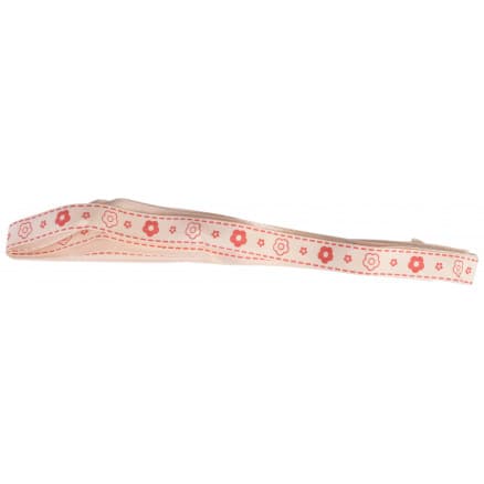 Infinity Hearts Tygband/Labelband Blommor ass. motiv Röd 15mm - 3 meter