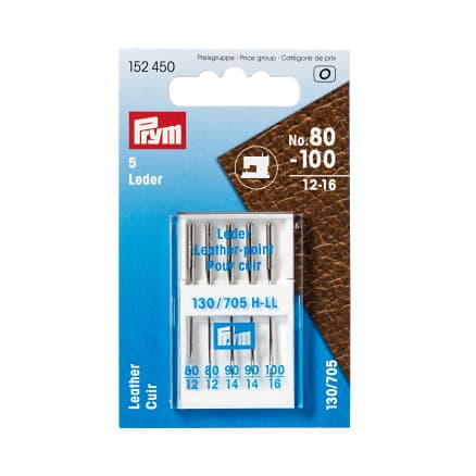 Prym Symaskinnålar Läder 130/705 Str. 80-100 - 5 st