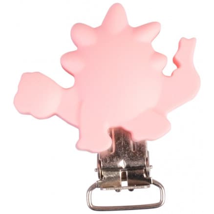 Infinity Hearts Hängselclips Silikon Dinosaur Dinosaur Rosa 5x4cm - 1 st