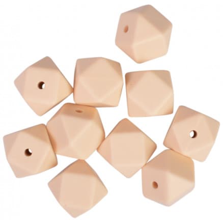 Infinity Hearts Pärlor Geometriska Silikon Beige 14mm - 10 st