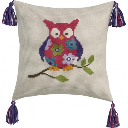 Permin Broderikit Aida Kudde Uggla 30x30cm