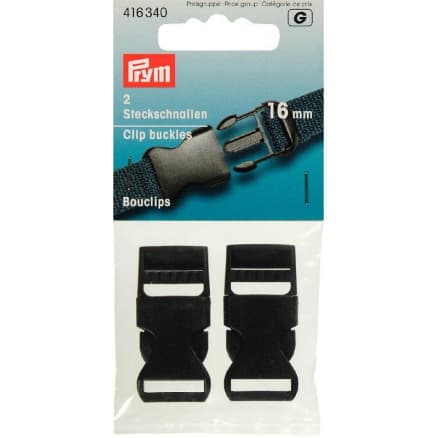 Prym Klickspänne/Sticklås Plast Svart 16mm - 1 st