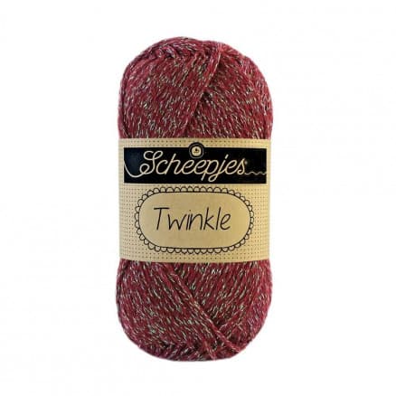 Scheepjes Twinkle Garn Glimmer 932 Mörkröd