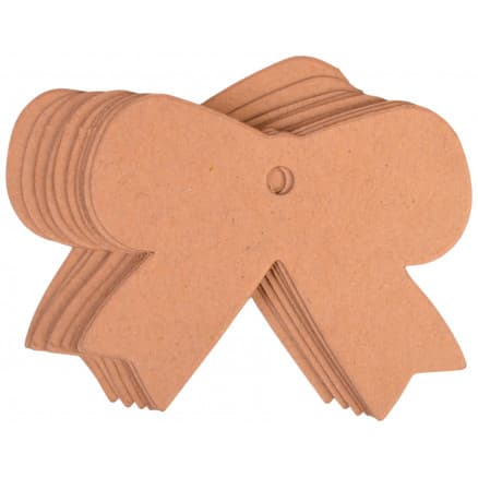 Infinity Hearts Till och Frånkort Sløjfe Karton Brun 4,7x5,7cm - 10 stk