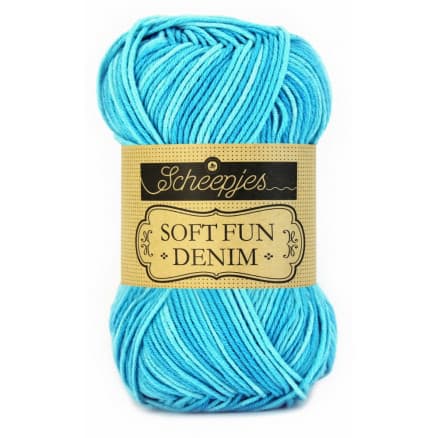 Scheepjes Softfun Denim Garn Print 500 Turkos