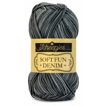 Scheepjes Softfun Denim Garn Print 502 Mörkgrå