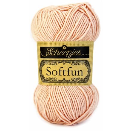 Scheepjes Softfun Garn Unicolor 2466 Ljus Persika