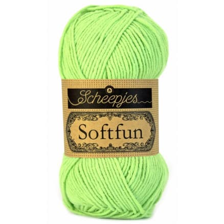 Scheepjes Softfun Garn Unicolor 2516 Ljusgrön