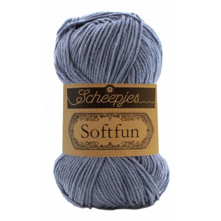 Scheepjes Softfun Garn Unicolor 2602 Blå Grå