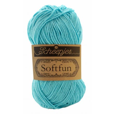 Scheepjes Softfun Garn Unicolor 2603 Ljus Turkos