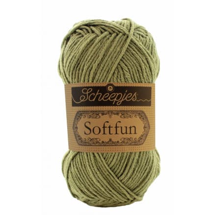 Scheepjes Softfun Garn Unicolor 2606 Mörk Oliv