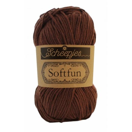 Scheepjes Softfun Garn Unicolor 2623 Mörk Rödbrun