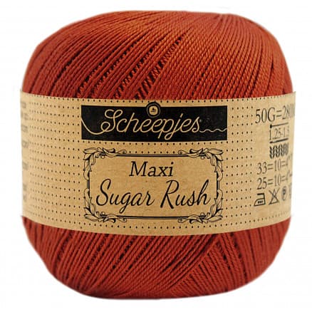 Scheepjes Maxi Sugar Rush Garn Unicolor 388 Rust