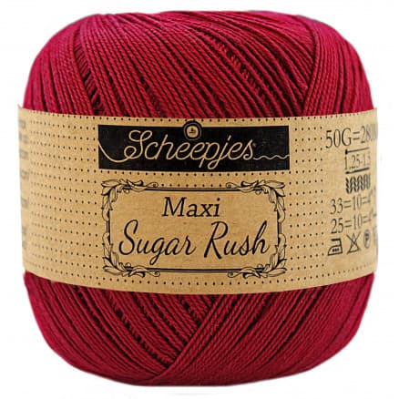 Scheepjes Maxi Sugar Rush Garn Unicolor 517 Ruby
