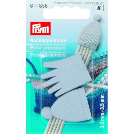 Prym Maskstopp / Stickskydd till 3.00-3.50mm 3.00-3.50mm Strumpstickor Grå mössa och vantar - 2 st.