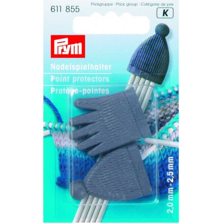 Prym Maskstopp / Stickskydd till Strumpstickor nr 2.00-2.50mm Mörkblå mössa och vantar - 2 st.