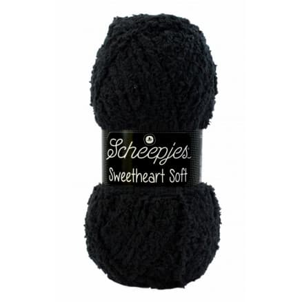 Scheepjes Sweetheart Soft Garn Unicolor 4 Svart