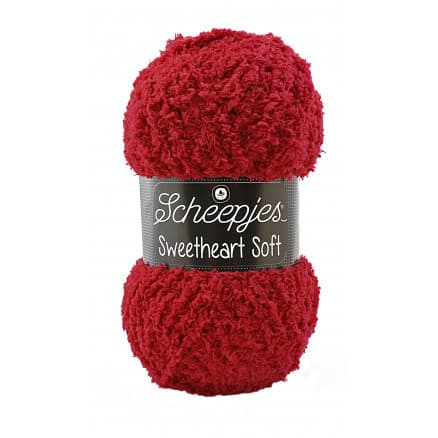 Scheepjes Sweetheart Soft Garn Unicolor 16 Mörkröd