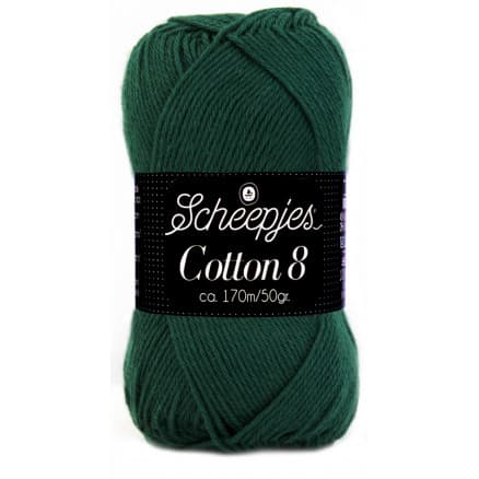 Scheepjes Cotton 8 Garn Unicolor 713 Mörkgrön