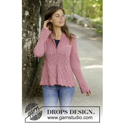 Lady Angelika Jacket by DROPS Design - Jacka stickmönster str. S - XXXL
