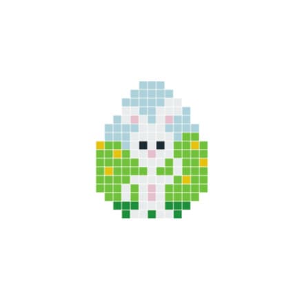 Påskhare Vit Pixelhobby - Påsk-pärlmönster