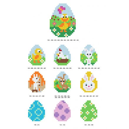 Påskmönster Pixelhobby - Påsk-pärlmönster - 10 st