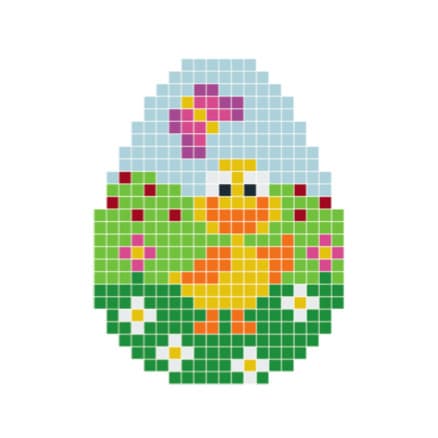 Stor Påskkyckling Pixelhobby - Påsk-pärlmönster