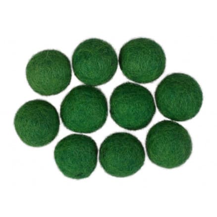 Filtkulor 20mm Mörkgrön GN10 - 10 st