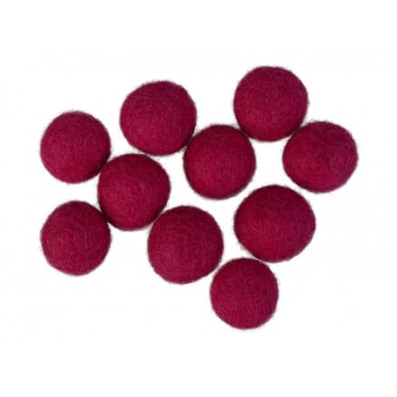 Filtkulor 20mm Mörk Cerise P8 - 10 st.