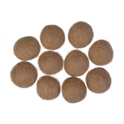 Filtkulor 20mm Ljus Brun W6 - 10 st.